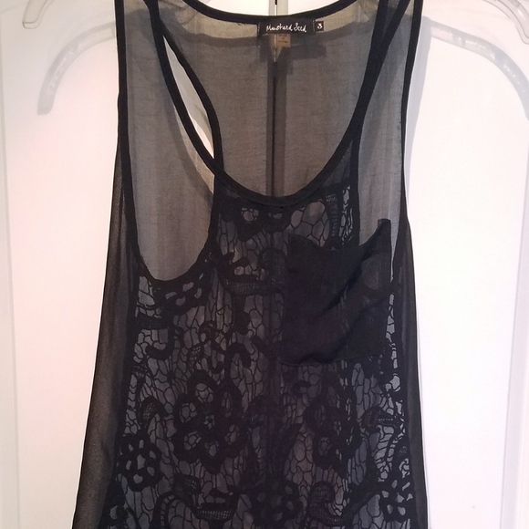Mustard Seed ~ Sheer Lace Black Tank - Picture 2 of 4